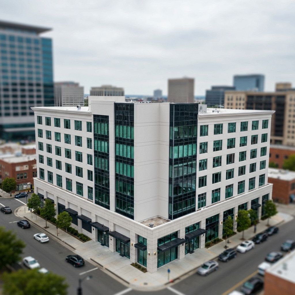 Professional painting of downtown building